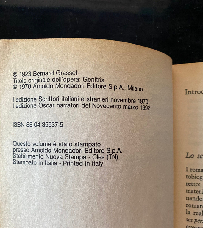 Genitrix, Francois Muriac, Mondadori, 1992