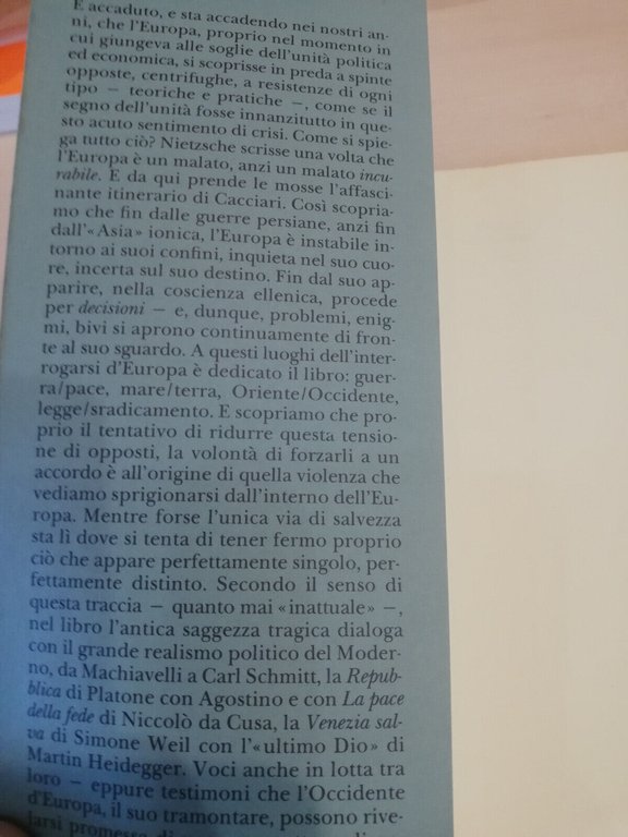 Geo-filosofia dell'Europa, Massimo Cacciari, Adelphi, 1994