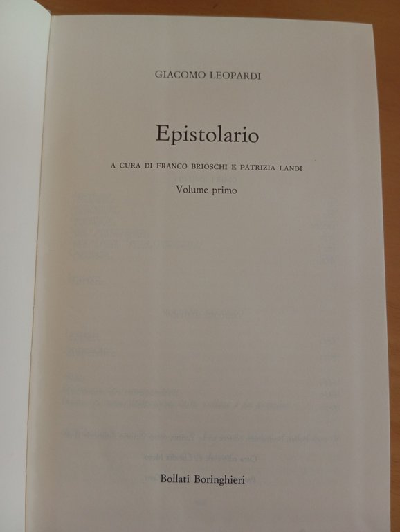 Giacomo Leopardi, Epistolario due volumi Brioschi Landi Bollati Boringhieri 1998 | Immagine Gallery 6