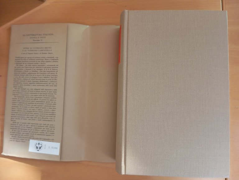 Giordano Bruno, Tommaso Campanella, Opere, Ricciardi 1956, vol. 33, custodia | Immagine Gallery 7