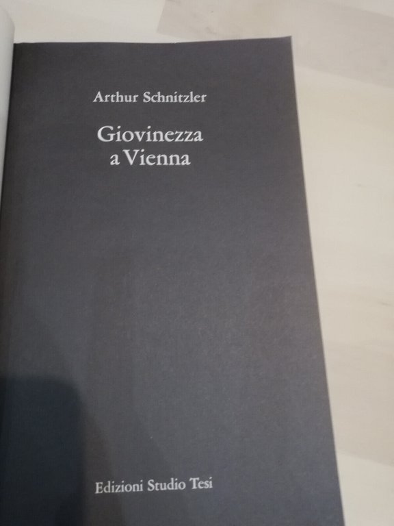 Giovinezza a Vienna, Arthur Schnitzler, Studio Tesi, 1989