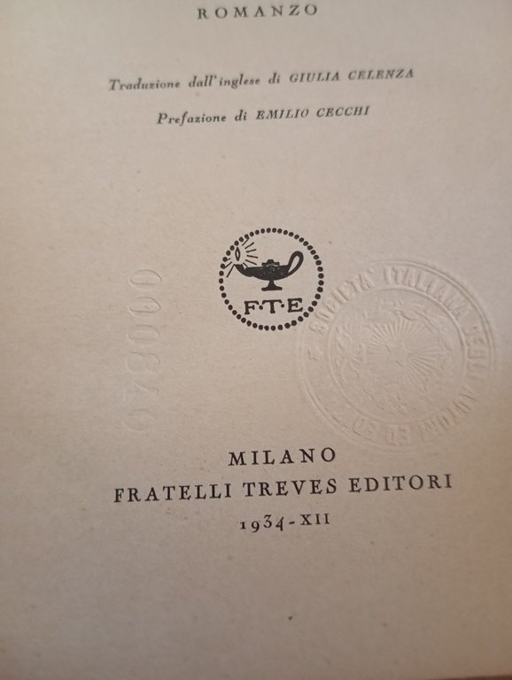 Gita al faro, Virginia Woolf, Fratelli Treves, 1934, prima edizione