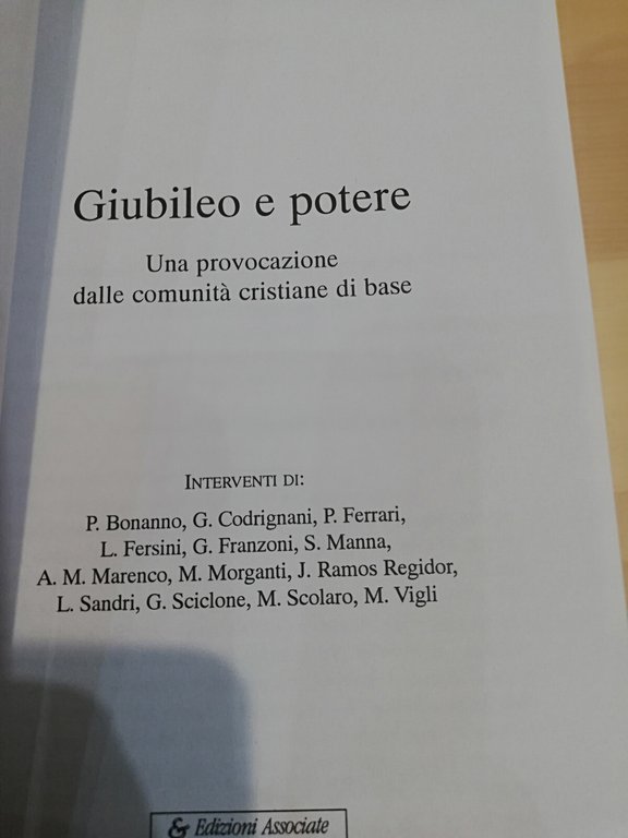 Giubileo e potere. Una provocazione delle comunità critiane di base, …