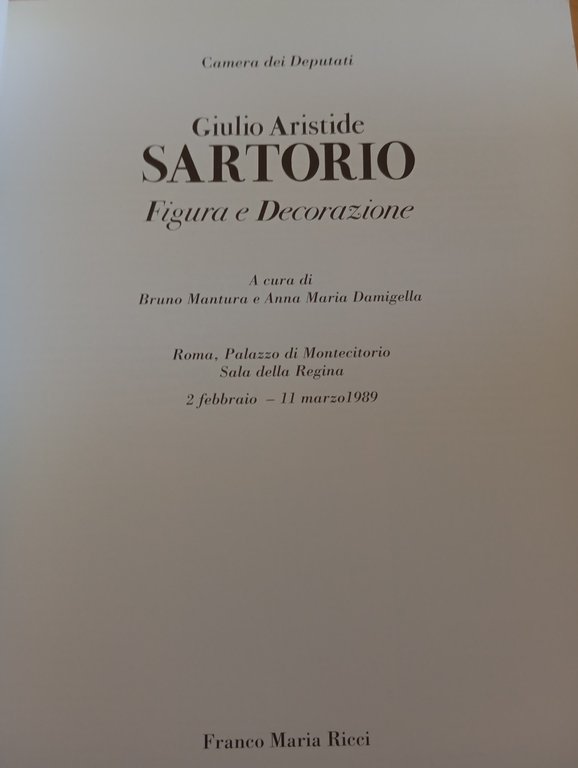 Giulio Aristide Sartorio Figura e decorazione, F. M. Ricci, Camera …