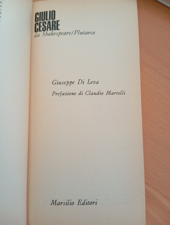 Giulio Cesare, Giuseppe Di Leva, Marsilio, 1974