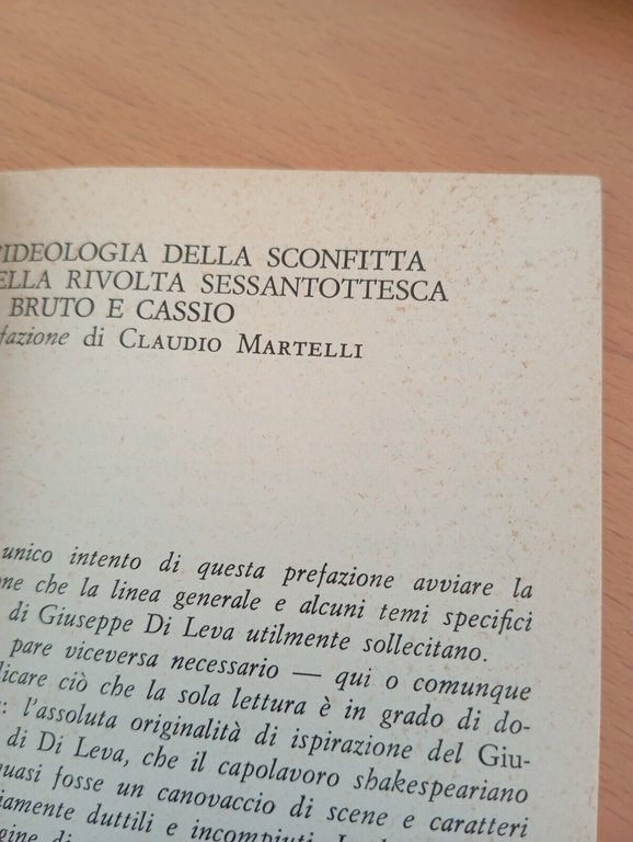Giulio Cesare, Giuseppe Di Leva, Marsilio, 1974
