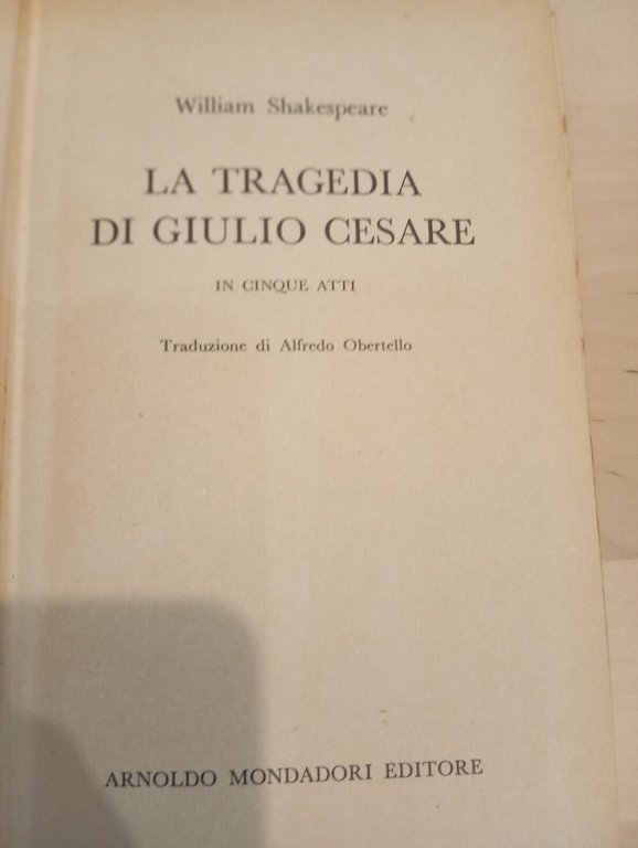 Giulio Cesare, William Shakespeare, BMM Mondadori, 1960