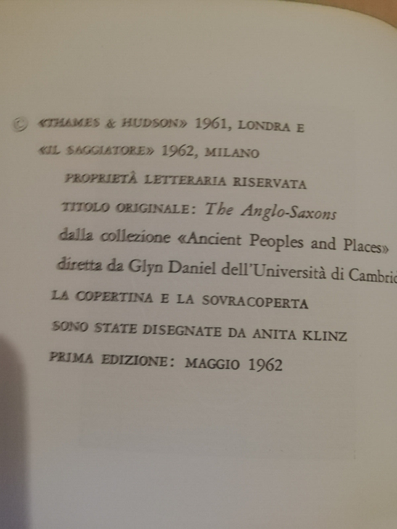 Gli anglosassoni, D. M. Wilson, 1962, Il Saggiatore