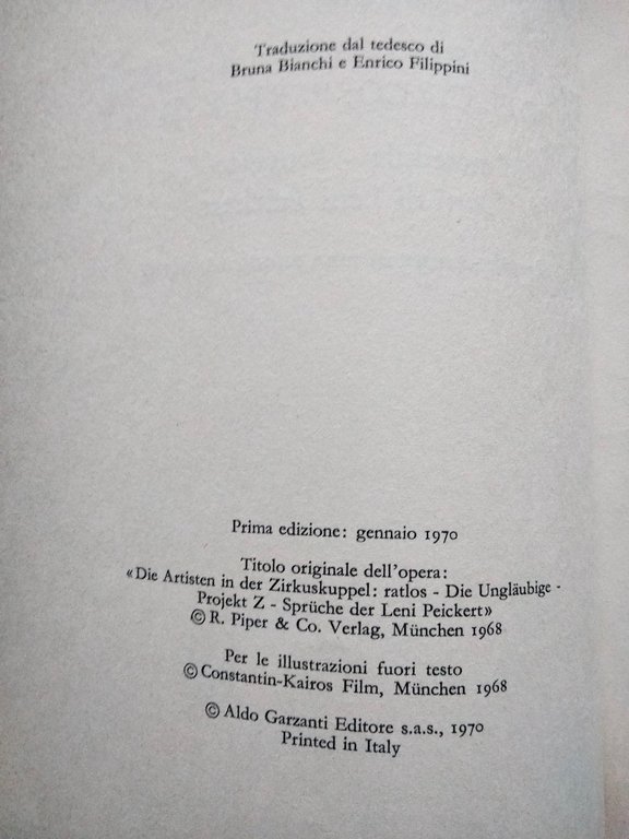 Gli artisti sotto la tanda del circo: perplessi, Alexander Kluge, …