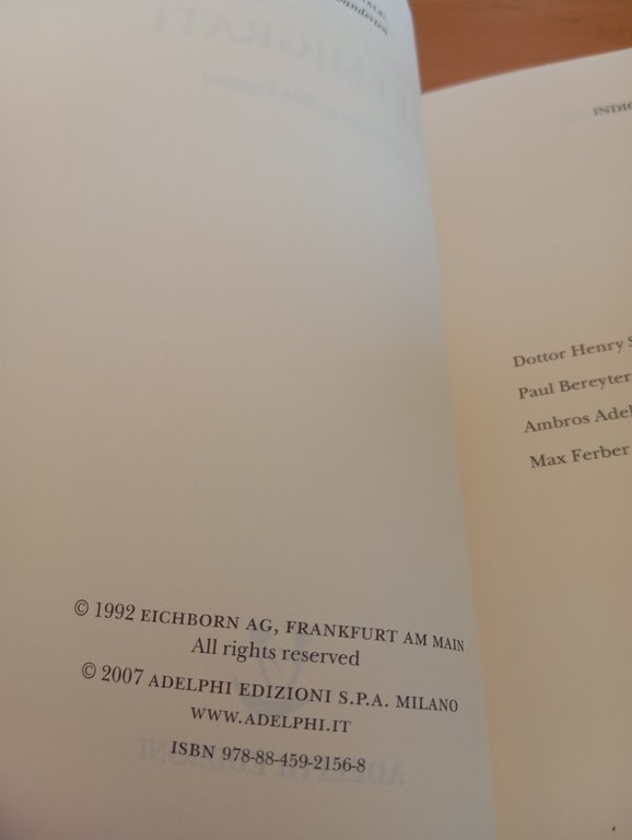 Gli emigrati, W. G. Sebald, Adelphi, 2007