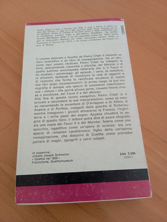 Goethe, Pietro Citati, Mondadori, 1977
