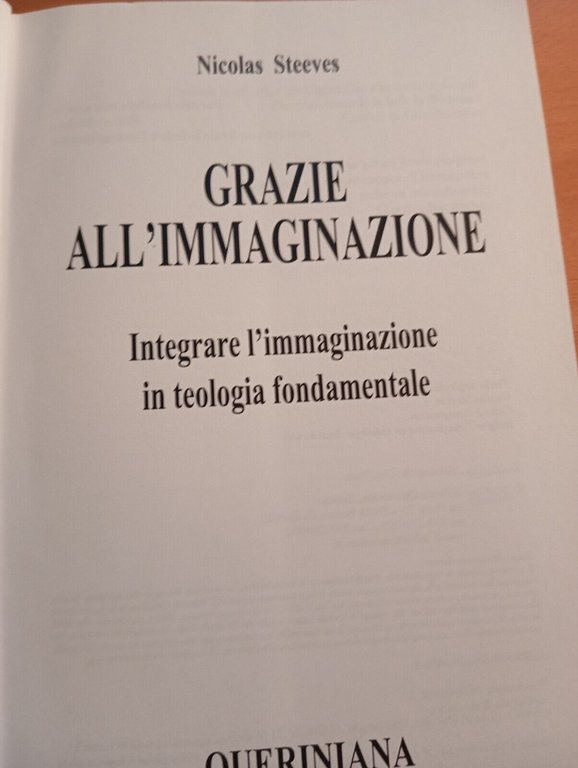 Grazie all'immaginazione, Nicolas Steeves, Queriniana, 2018