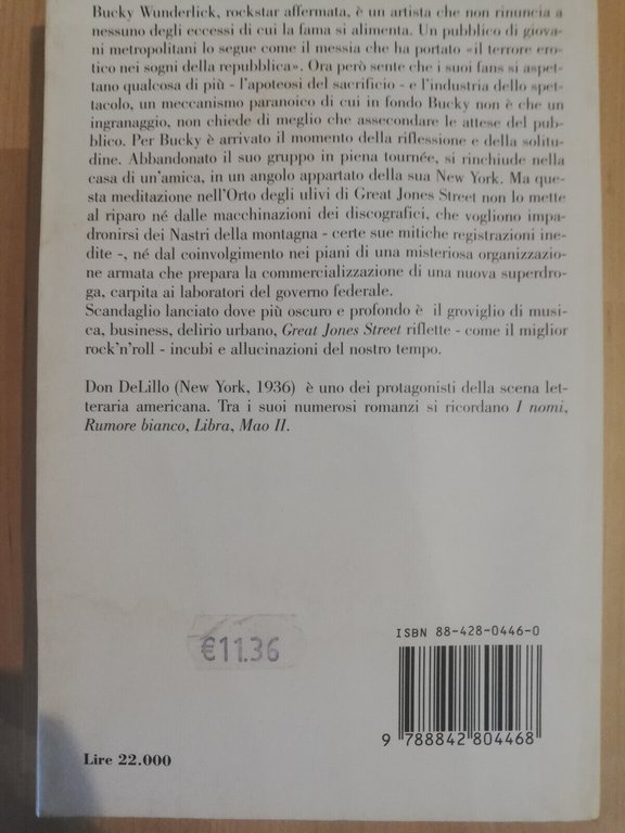 Great Jones street, Don Delillo, Il Saggiatore, 1997