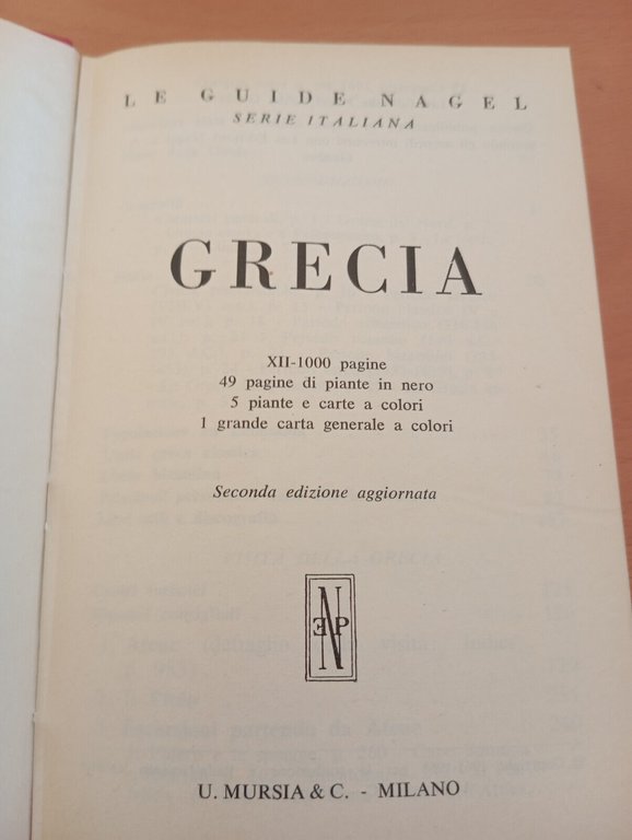 Grecia, Leguide Nagel, con sovracoperta, Mursia, 1968