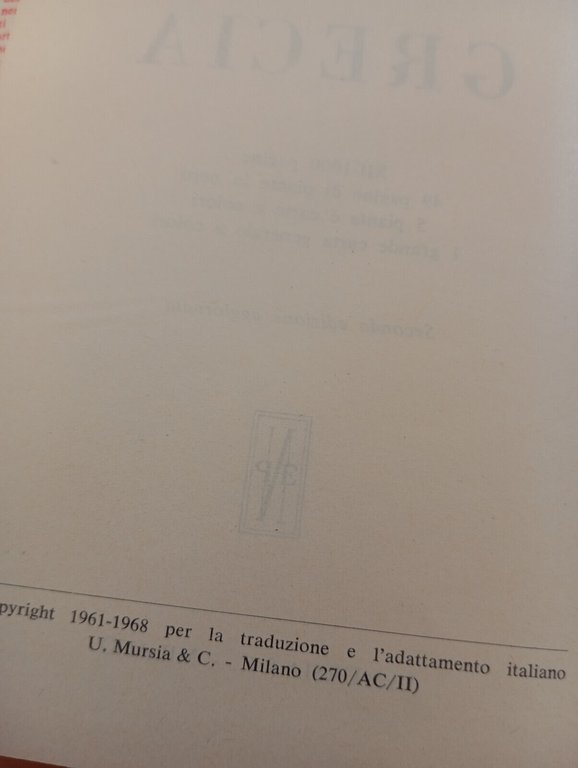 Grecia, Leguide Nagel, con sovracoperta, Mursia, 1968