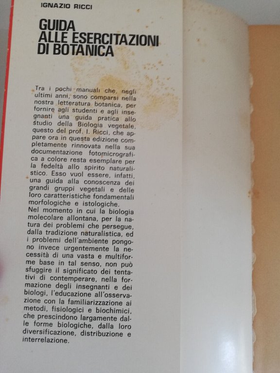 Guida alle esercitazioni di botanica, Ignazio Ricci, 1973, Edizioni dell'ateneo