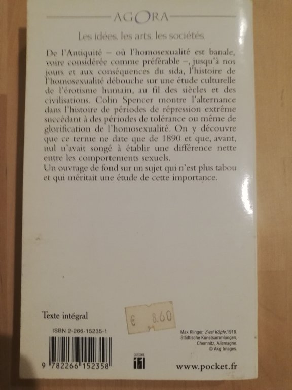 Histoire de l'homosexualité, Colin Spencer, 1998, Le pré aux clercs, …