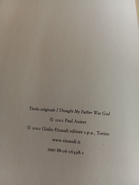 Ho pensato che mio padre fosse Dio, storie dal cuore, …