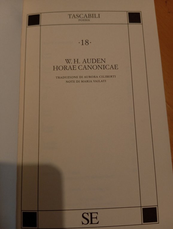 Horae Canonicae, W. H. Auden, SE, 2000