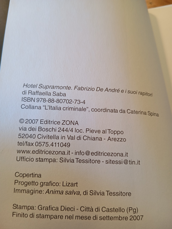 Hotel supramonte. De André e i suoi rapitori, Raffaella Saba, …