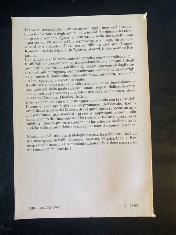 I culti misterici nel mondo antico, Marion Giebel, ECIG, 1993