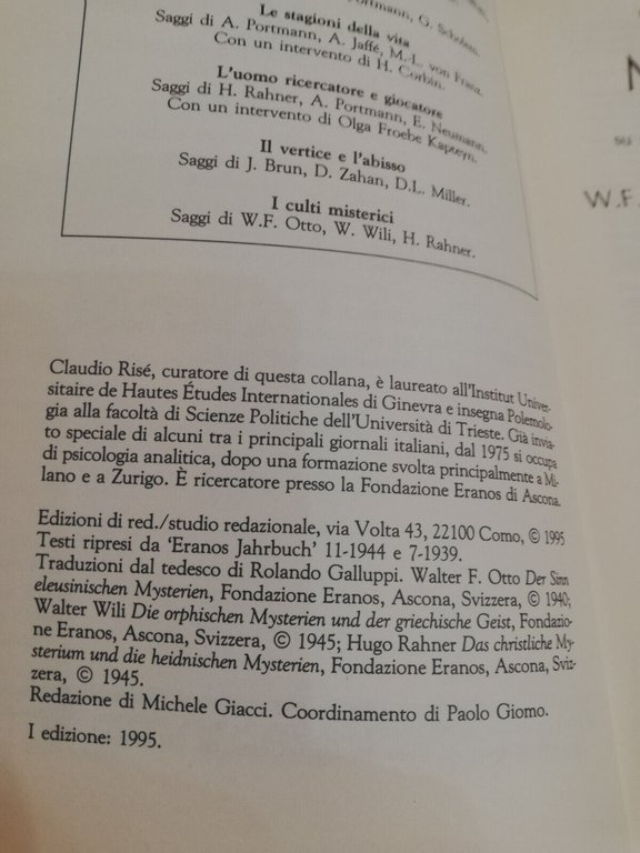 I culti misterici, Otto - Wili - Rahner, RED, 1995