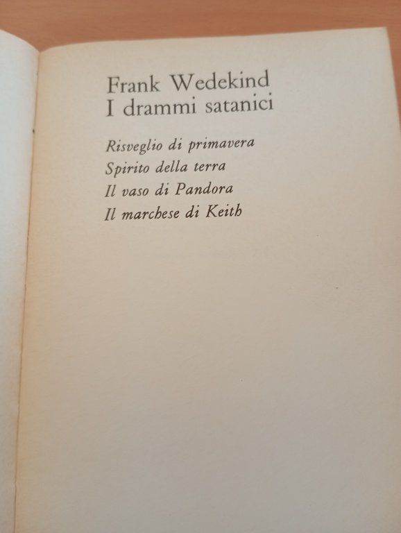 I drammi satanici, Frank Wedekind, De Donato, 1972