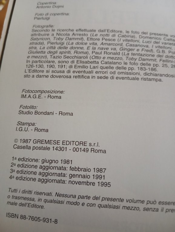 I Film di Federico Fellini, Fava - Viganò, Gremese Editore, …