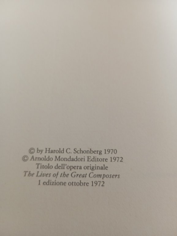 I grandi musicisti, Harlod C. Schonberg, Mondadori, 1972 | Immagine Gallery 22