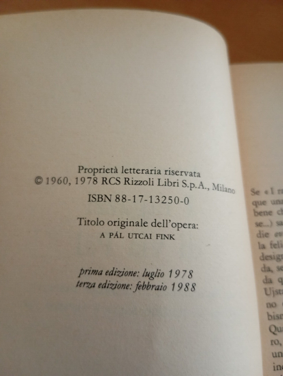 I ragazzi di Via Pal, Ferenc Molnar, Rizzoli, 1988