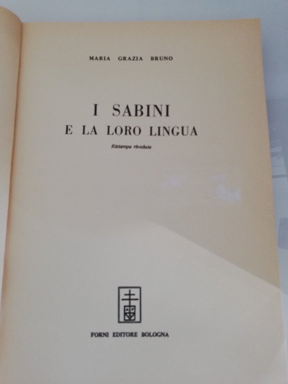 I sabini e la loro lingua, Maria Grazia Bruno, 1969, …