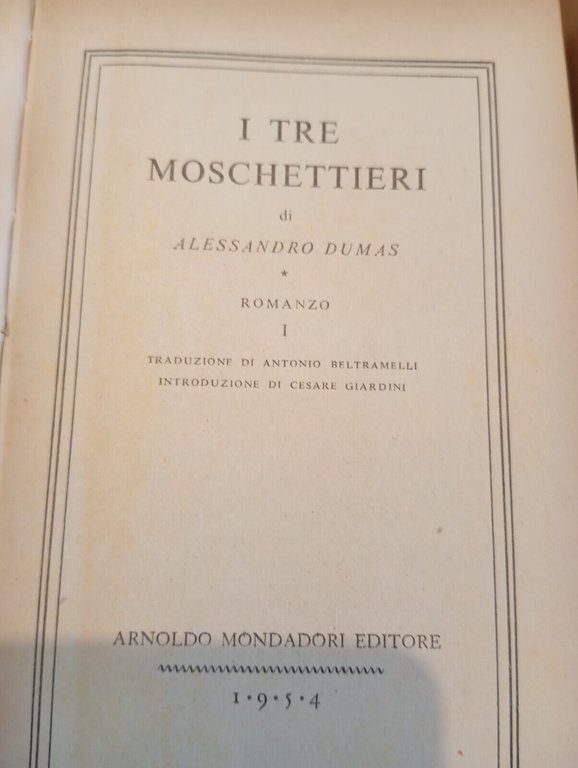 I tre moschettieri, Alessandro (Alexanbdre) Dumas, 2 volumi, BMM Mondadori, …