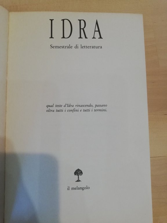 Idra, semestrale di letteratura, Il melangolo, anno 1 numero 1, …