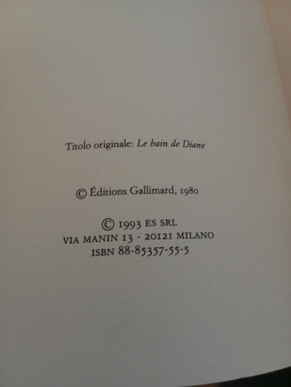 Il bagno di Diana, Pierre Klossowski, ES, 1993