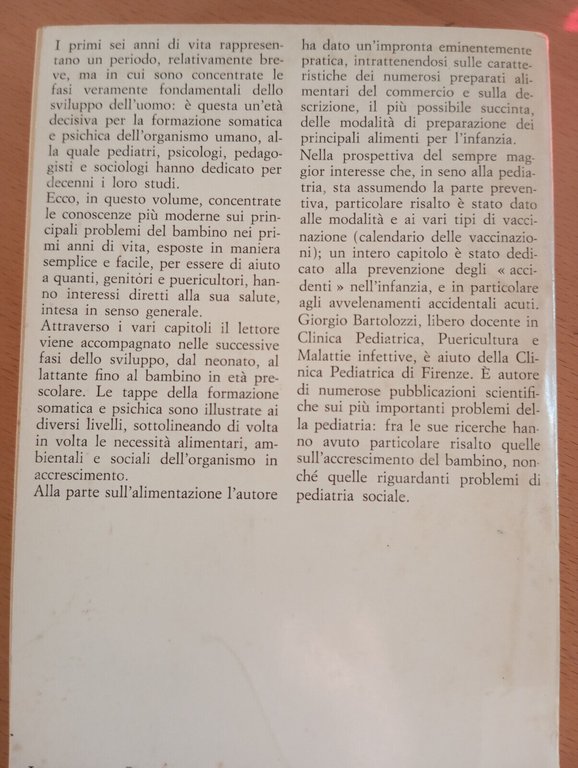 Il bambino nelle prime età della vita, Giorgio Bartolozzi, ERI, …