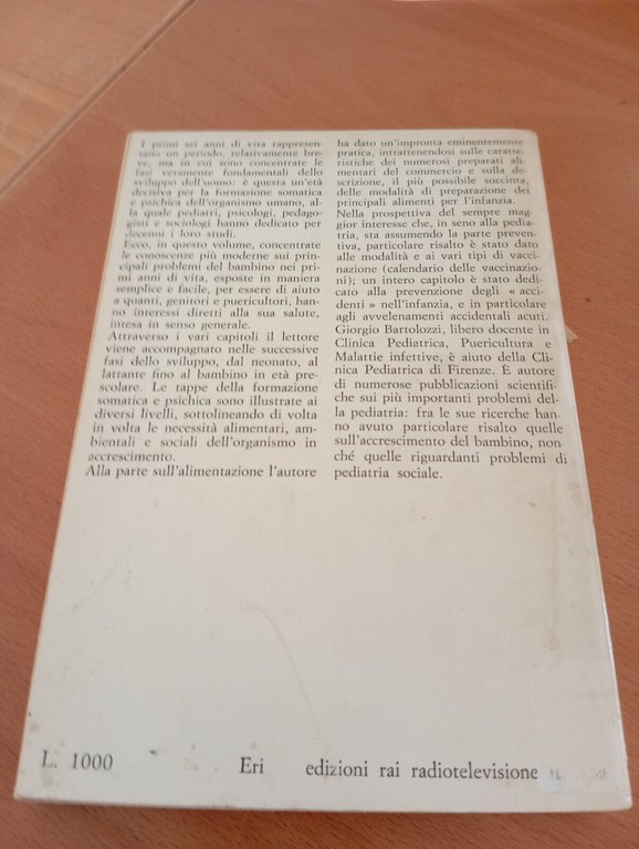 Il bambino nelle prime età della vita, Giorgio Bartolozzi, ERI, …