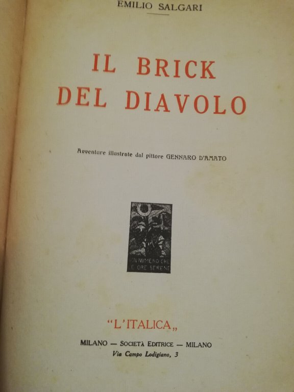 Il brick del diavolo, Emilio Salgari, illustrata da D'Amato, L'italica, …