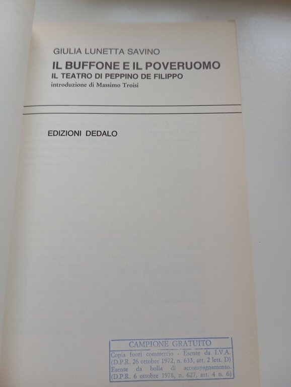 Il buffone e il poveruomo, Il teatro di Peppino De …