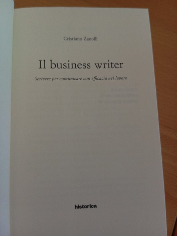 Il business writer, Cristiano Zanolli, Historica, 2017 | Immagine Gallery 5