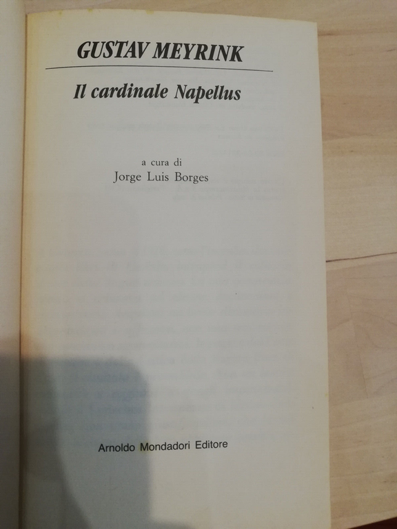 Il cardinale Napellus, Gustav Meyrink, Mondadori, 1989