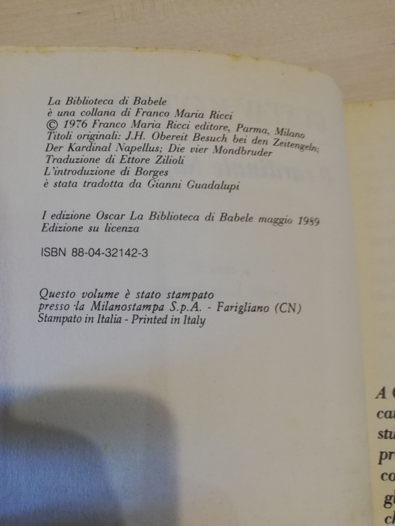 Il cardinale Napellus, Gustav Meyrink, Mondadori, 1989