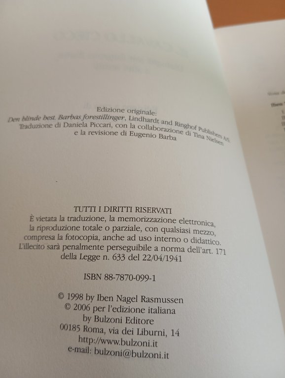 Il cavallo cieco, Iben Nagel Rasmussen, Bulzoni, 2006