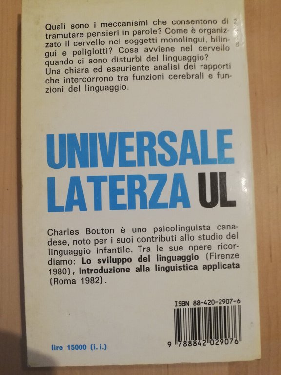 Il cervello e la parola, Charles Bouton, 1987, Laterza