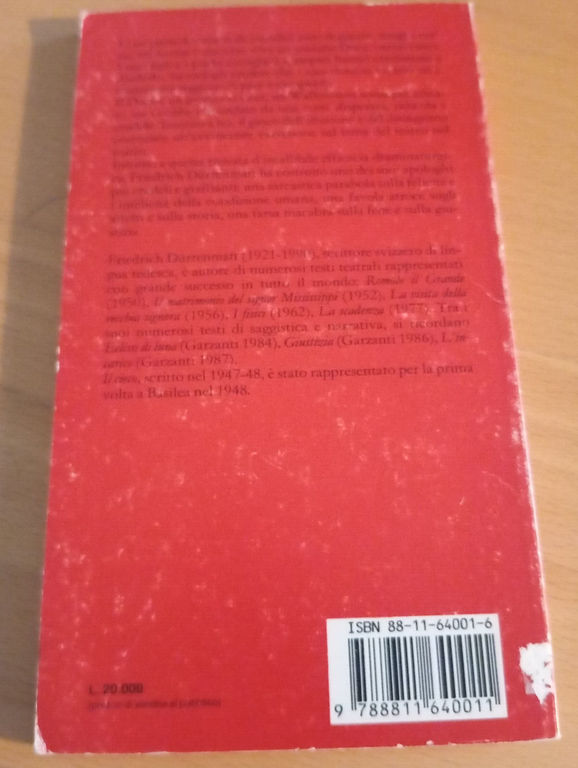 Il cieco, Friedrich Durrenmatt, Garzanti, 1991