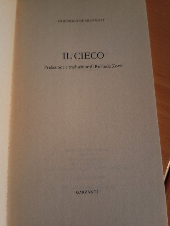 Il cieco, Friedrich Durrenmatt, Garzanti, 1991