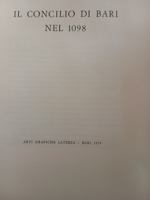 Il Concilio di Bari nel 1098, Laterza, 1959 | Immagine Gallery 3