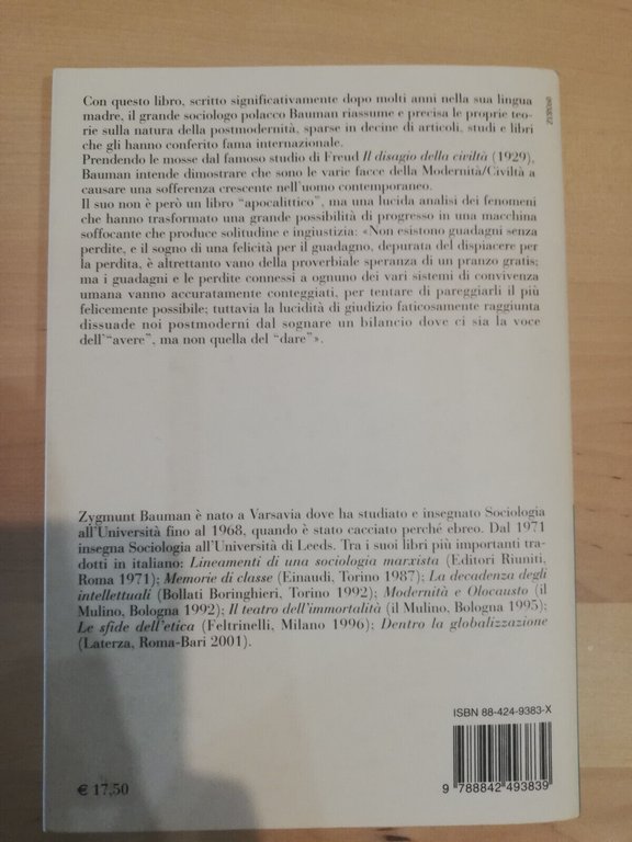 Il disagio della postmodernità, Zygmunt Bauman, Bruno Mondadori, 2002