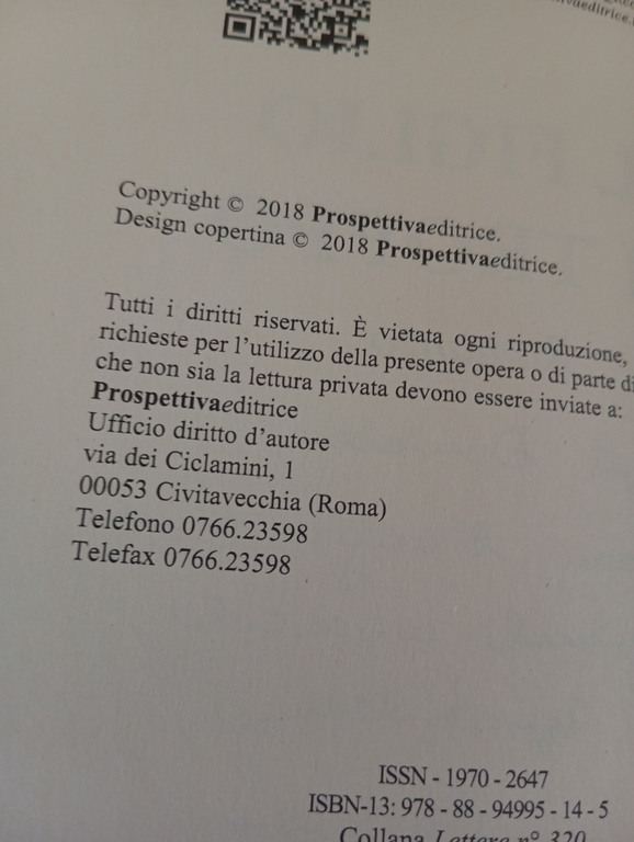 Il figlio di troppo, Chiara Del Soldato, Prospettivaeditrice, 2018