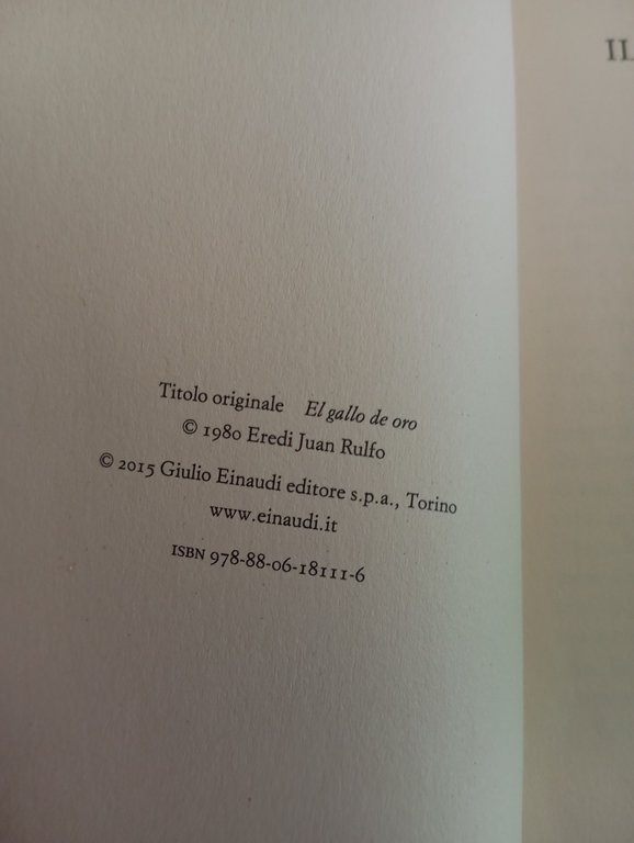 Il gallo d'oro, Rulfo, Einaudi, 2015, sottolineato | Immagine Gallery 7