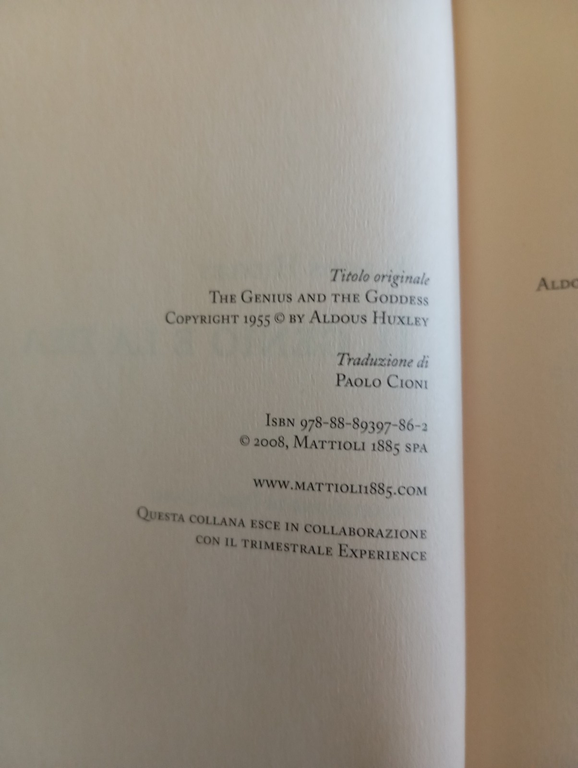Il genio e la dea, Aldous Huxley, Mattioli 1885, 2008 | Immagine Gallery 6